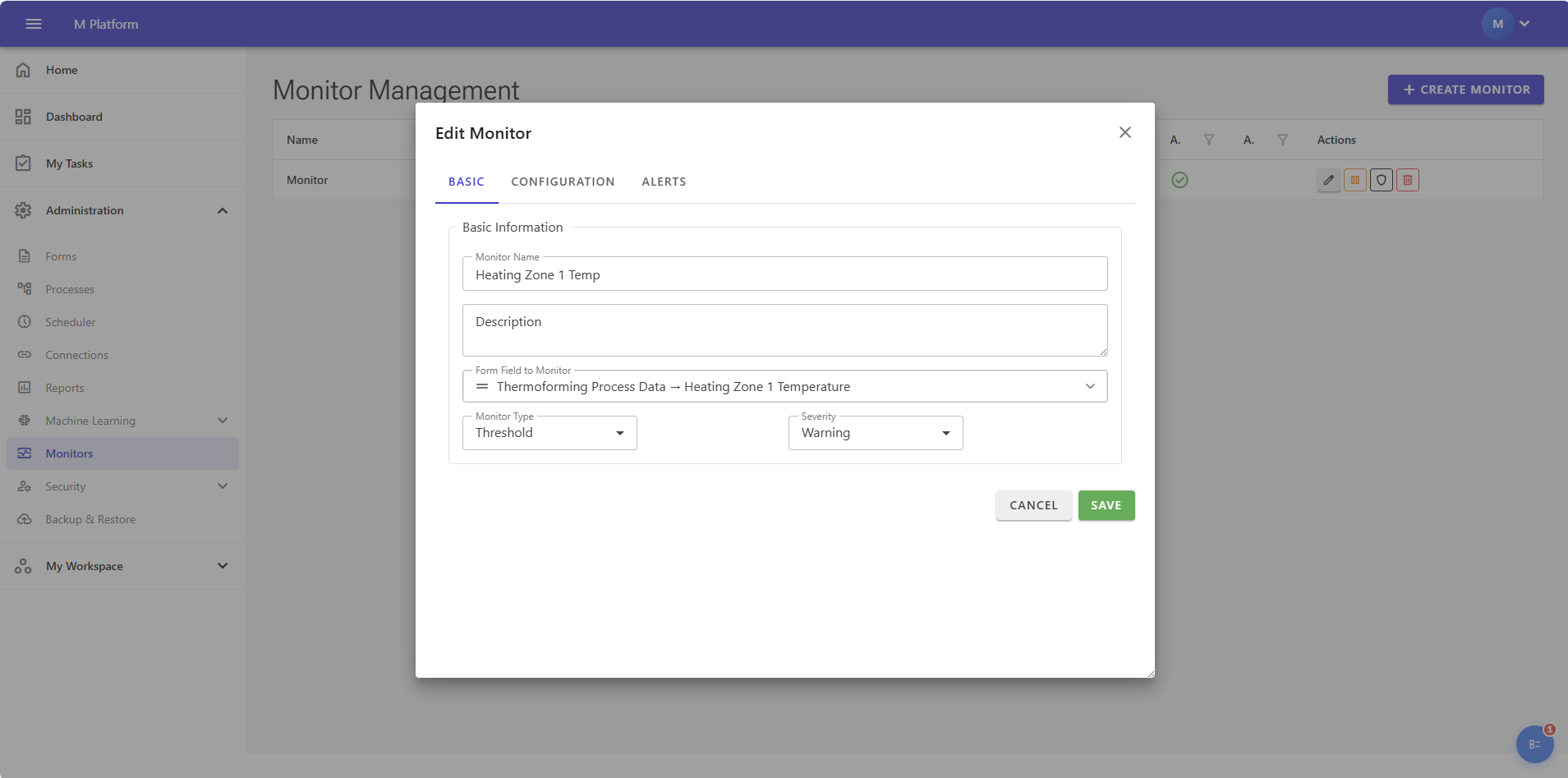 Monitors module screenshot